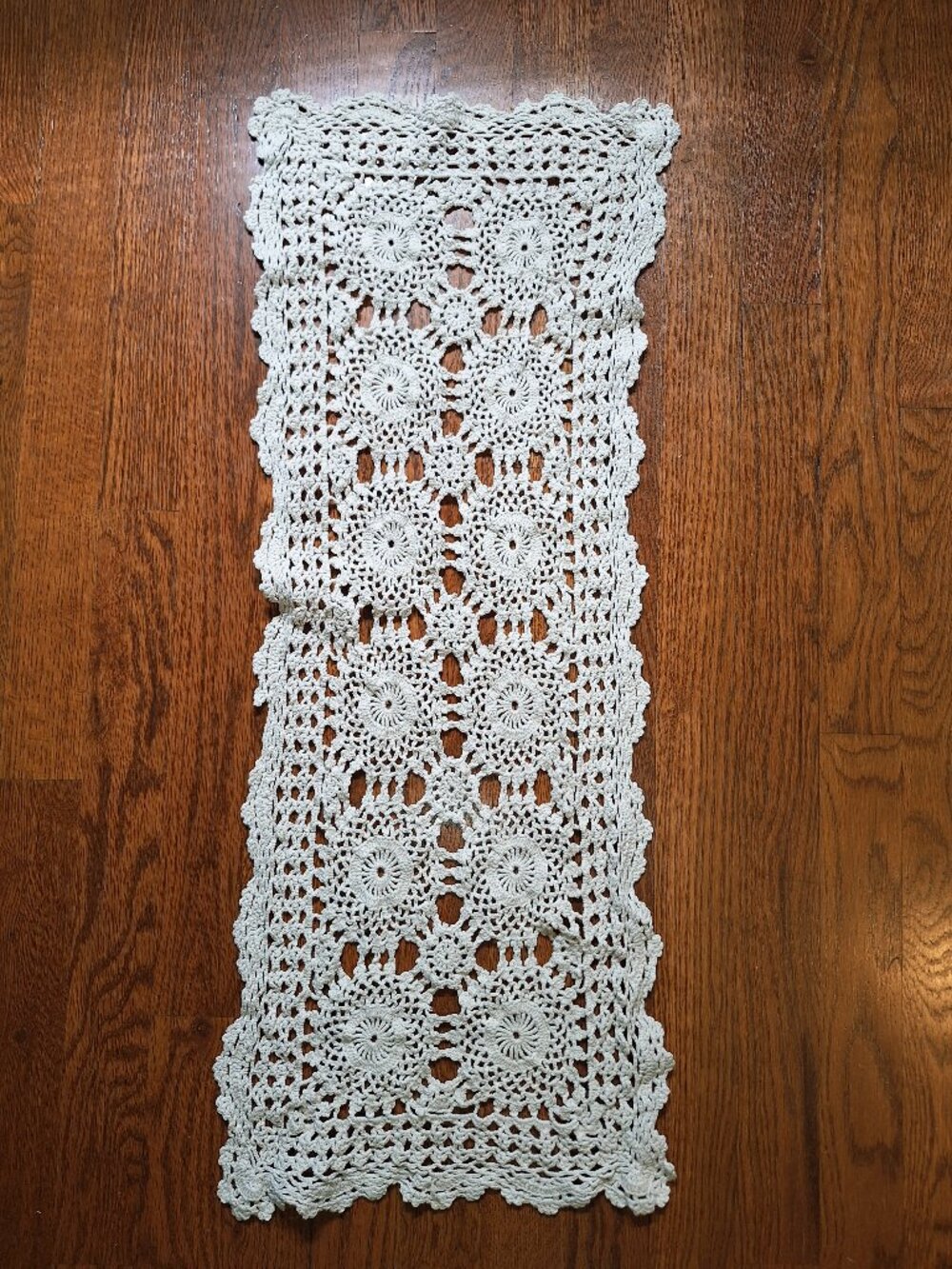 Vintage Handmade Crochet dresser scarf or a buffet runner